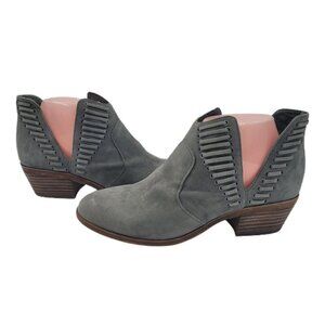 Vince Camuto NEW Pevista Moto-Inspired Ankle Bootie Gray Taupe Women's Size 6.5W
